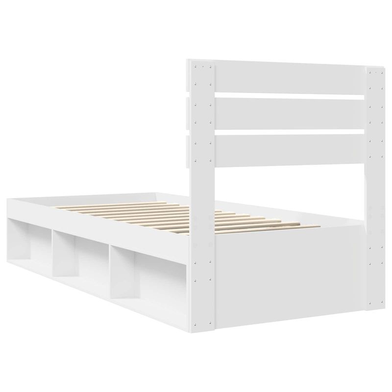 Casa si Gradina - Mobilier - Paturi si accesorii - Paturi - Cadru de pat cu headboard Alb 90 x 200 cm Lemn de pin masiv - Infinity.ro