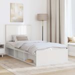 Casa si Gradina - Mobilier - Paturi si accesorii - Paturi - Cadru de pat cu headboard Alb 90 x 200 cm Lemn de pin masiv - Infinity.ro