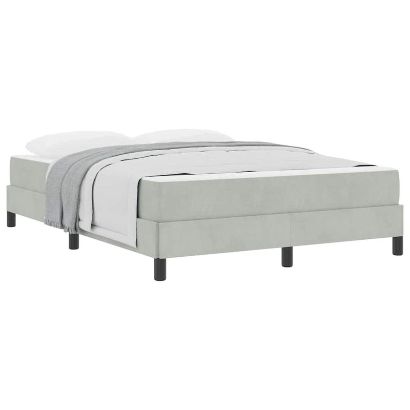 Casa si Gradina - Mobilier - Paturi si accesorii - Paturi - Pat cu arcuri cu saltea Gri deschis 160 x 210 cm tesatura - Infinity.ro