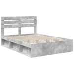 Casa si Gradina - Mobilier - Paturi si accesorii - Paturi - Cadru de pat Gri Concret 150 x 200 cm Lemn de pin masiv - Infinity.ro