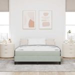 Casa si Gradina - Mobilier - Paturi si accesorii - Paturi - Pat cu arcuri cu saltea Gri deschis 160 x 210 cm tesatura - Infinity.ro