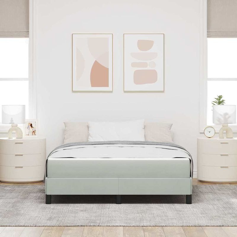Casa si Gradina - Mobilier - Paturi si accesorii - Paturi - Pat cu arcuri cu saltea Gri deschis 160 x 210 cm tesatura - Infinity.ro