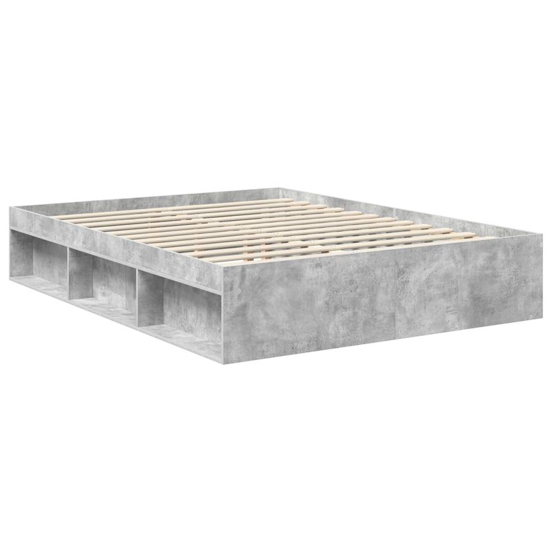 Casa si Gradina - Mobilier - Paturi si accesorii - Paturi - Cadru de pat Gri Concret 150 x 200 cm Lemn de pin masiv - Infinity.ro