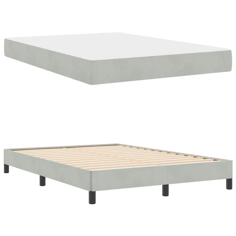 Casa si Gradina - Mobilier - Paturi si accesorii - Paturi - Pat cu arcuri cu saltea Gri deschis 160 x 210 cm tesatura - Infinity.ro