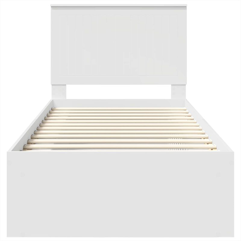 Casa si Gradina - Mobilier - Paturi si accesorii - Paturi - Cadru de pat cu headboard Alb 90 x 200 cm Lemn de pin masiv - Infinity.ro