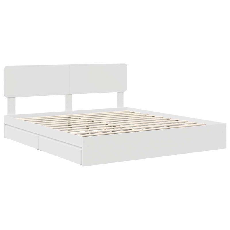 Casa si Gradina - Mobilier - Paturi si accesorii - Paturi - Pat cu storage cu headboard Alb 180 x 200 cm Lemn compozit - Infinity.ro