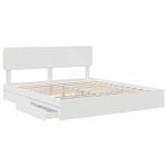 Casa si Gradina - Mobilier - Paturi si accesorii - Paturi - Pat cu storage cu headboard Alb 180 x 200 cm Lemn compozit - Infinity.ro