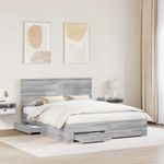 Casa si Gradina - Mobilier - Paturi si accesorii - Paturi - Cadru de pat cu headboard Gri Sonoma 160 x 200 cm Lemn compozit - Infinity.ro
