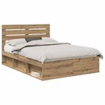 Casa si Gradina - Mobilier - Paturi si accesorii - Paturi - Cadru de pat Stejar artizanal 140 x 190 cm Lemn de pin masiv - Infinity.ro