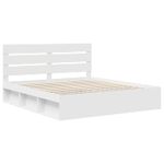 Casa si Gradina - Mobilier - Paturi si accesorii - Paturi - Cadru de pat cu headboard Alb 200 x 200 cm Lemn de pin masiv - Infinity.ro