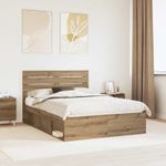 Casa si Gradina - Mobilier - Paturi si accesorii - Paturi - Cadru de pat Stejar artizanal 140 x 190 cm Lemn de pin masiv - Infinity.ro