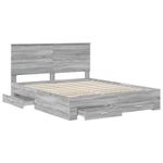 Casa si Gradina - Mobilier - Paturi si accesorii - Paturi - Cadru de pat cu headboard Gri Sonoma 160 x 200 cm Lemn compozit - Infinity.ro