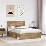 Casa si Gradina - Mobilier - Paturi si accesorii - Paturi - Cadru de pat Stejar artizanal 140 x 190 cm Lemn de pin masiv - Infinity.ro