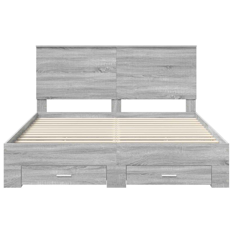 Casa si Gradina - Mobilier - Paturi si accesorii - Paturi - Cadru de pat cu headboard Gri Sonoma 160 x 200 cm Lemn compozit - Infinity.ro