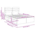 Casa si Gradina - Mobilier - Paturi si accesorii - Paturi - Cadru de pat Stejar artizanal 140 x 190 cm Lemn de pin masiv - Infinity.ro