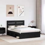 Casa si Gradina - Mobilier - Paturi si accesorii - Paturi - Cadru de pat cu headboard Negru 150 x 200 cm Lemn de pin masiv - Infinity.ro
