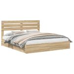 Casa si Gradina - Mobilier - Paturi si accesorii - Paturi - Pat cu storage Stejar Sonoma 180 x 200 cm Lemn compozit - Infinity.ro