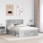 Casa si Gradina - Mobilier - Paturi si accesorii - Paturi - Cadru de pat cu headboard Beton 140 x 200 cm Lemn de pin masiv - Infinity.ro