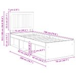 Casa si Gradina - Mobilier - Paturi si accesorii - Paturi - Cadru de pat Lemn vechi 75 x 190 cm Lemn de pin masiv - Infinity.ro