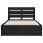 Casa si Gradina - Mobilier - Paturi si accesorii - Paturi - Cadru de pat cu headboard Negru 150 x 200 cm Lemn de pin masiv - Infinity.ro