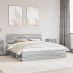 Casa si Gradina - Mobilier - Paturi si accesorii - Paturi - Cadru de pat Gri Sonoma 200 x 200 cm Lemn de pin masiv - Infinity.ro