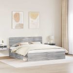 Casa si Gradina - Mobilier - Paturi si accesorii - Paturi - Cadru de pat Gri Sonoma 200 x 200 cm Lemn de pin masiv - Infinity.ro