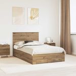 Casa si Gradina - Mobilier - Paturi si accesorii - Paturi - Cadru de pat Stejar Artizanal 120 x 190 cm Lemn compozit - Infinity.ro