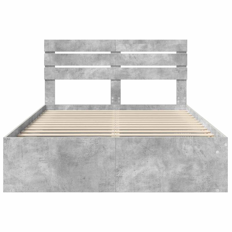 Casa si Gradina - Mobilier - Paturi si accesorii - Paturi - Cadru de pat cu headboard Beton 140 x 200 cm Lemn de pin masiv - Infinity.ro