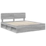 Casa si Gradina - Mobilier - Paturi si accesorii - Paturi - Cadru de pat Gri Sonoma 200 x 200 cm Lemn de pin masiv - Infinity.ro