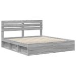 Casa si Gradina - Mobilier - Paturi si accesorii - Paturi - Cadru de pat Gri Sonoma 200 x 200 cm Lemn de pin masiv - Infinity.ro