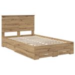 Casa si Gradina - Mobilier - Paturi si accesorii - Paturi - Cadru de pat Stejar Artizanal 120 x 190 cm Lemn compozit - Infinity.ro