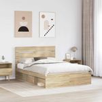 Casa si Gradina - Mobilier - Paturi si accesorii - Paturi - Cadru de pat cu headboard Sonoma 140 x 190 cm Lemn de pin masiv - Infinity.ro
