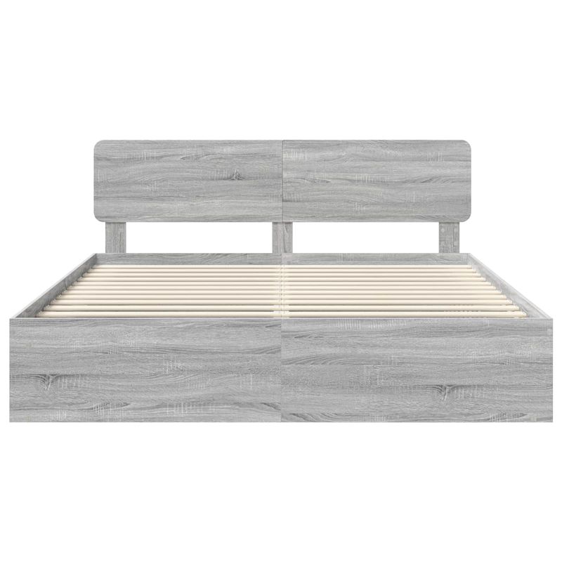 Casa si Gradina - Mobilier - Paturi si accesorii - Paturi - Cadru de pat Gri Sonoma 200 x 200 cm Lemn de pin masiv - Infinity.ro