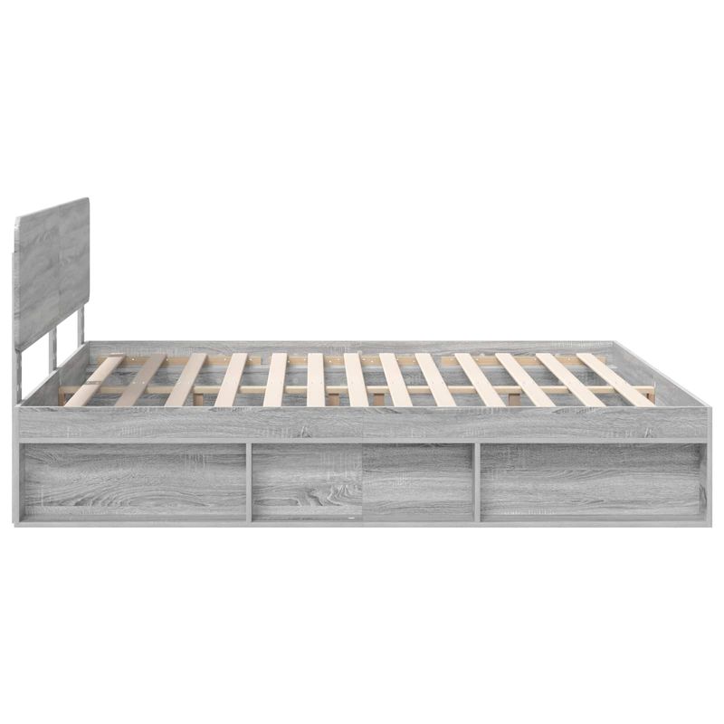 Casa si Gradina - Mobilier - Paturi si accesorii - Paturi - Cadru de pat Gri Sonoma 200 x 200 cm Lemn de pin masiv - Infinity.ro