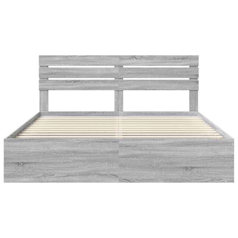 Casa si Gradina - Mobilier - Paturi si accesorii - Paturi - Cadru de pat Gri Sonoma 200 x 200 cm Lemn de pin masiv - Infinity.ro