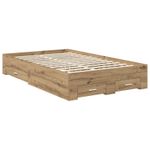 Casa si Gradina - Mobilier - Paturi si accesorii - Paturi - Cadru de pat Stejar Artizanal 120 x 190 cm Lemn compozit - Infinity.ro