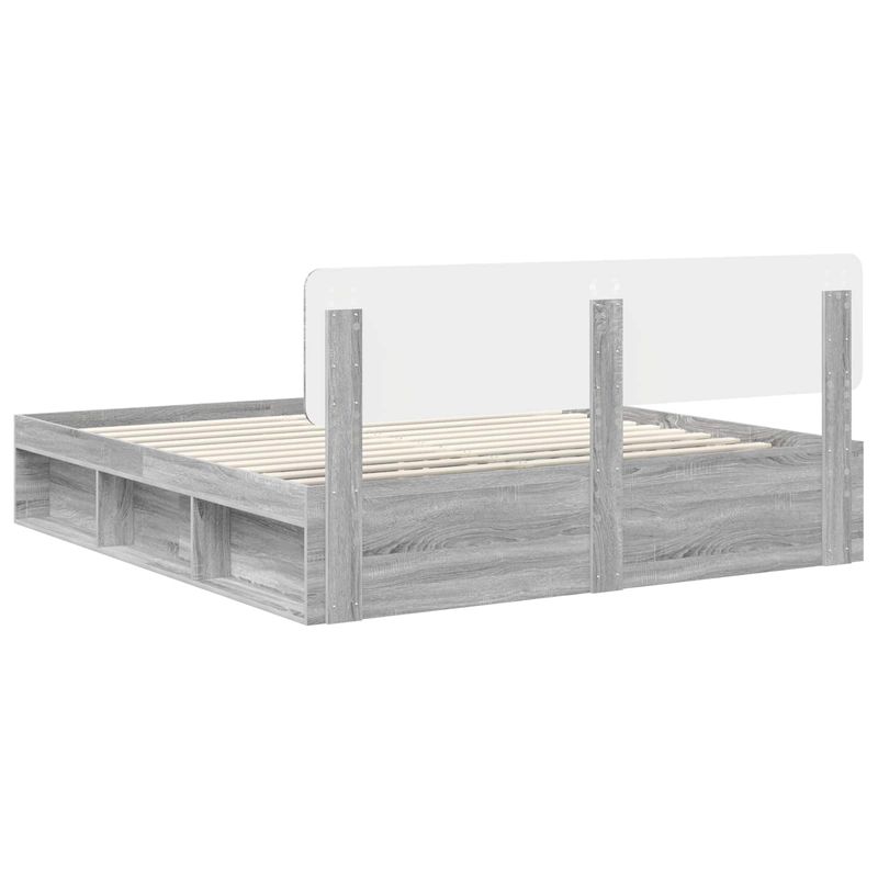 Casa si Gradina - Mobilier - Paturi si accesorii - Paturi - Cadru de pat Gri Sonoma 200 x 200 cm Lemn de pin masiv - Infinity.ro