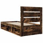 Casa si Gradina - Mobilier - Paturi si accesorii - Paturi - Cadru de pat Stejar fumuriu 75 x 190 cm Lemn de pin masiv - Infinity.ro