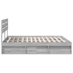 Casa si Gradina - Mobilier - Paturi si accesorii - Paturi - Cadru de pat Gri Sonoma 200 x 200 cm Lemn de pin masiv - Infinity.ro