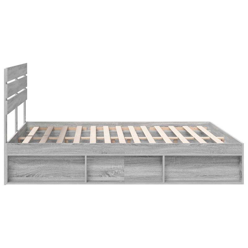 Casa si Gradina - Mobilier - Paturi si accesorii - Paturi - Cadru de pat Gri Sonoma 200 x 200 cm Lemn de pin masiv - Infinity.ro