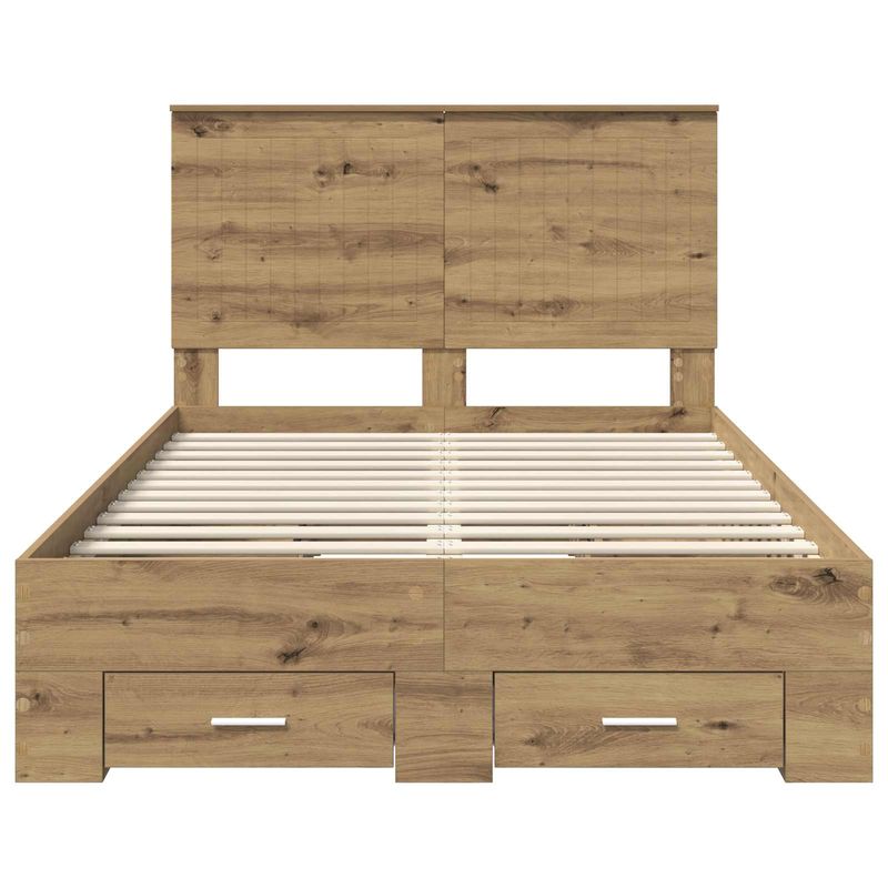 Casa si Gradina - Mobilier - Paturi si accesorii - Paturi - Cadru de pat Stejar Artizanal 120 x 190 cm Lemn compozit - Infinity.ro