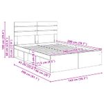 Casa si Gradina - Mobilier - Paturi si accesorii - Paturi - Cadru de pat cu headboard Beton 140 x 200 cm Lemn de pin masiv - Infinity.ro