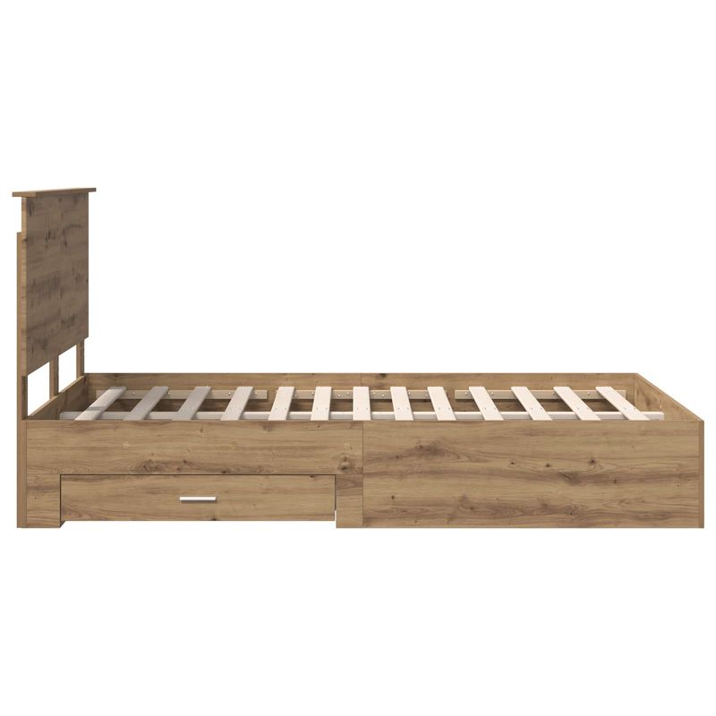 Casa si Gradina - Mobilier - Paturi si accesorii - Paturi - Cadru de pat Stejar Artizanal 120 x 190 cm Lemn compozit - Infinity.ro
