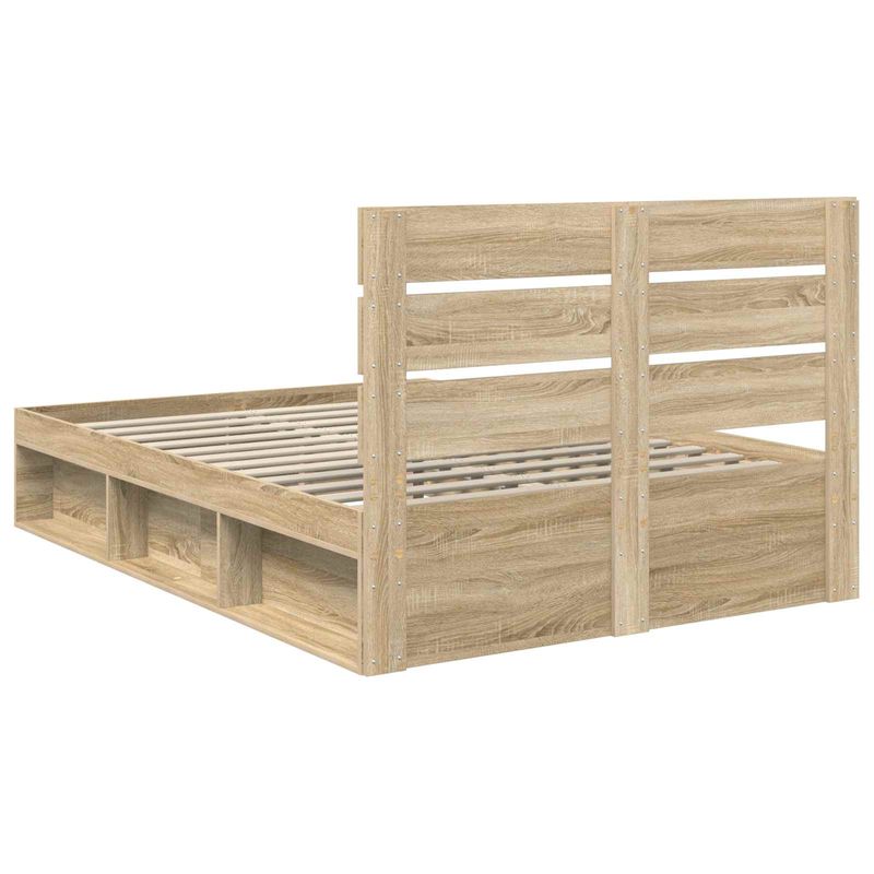 Casa si Gradina - Mobilier - Paturi si accesorii - Paturi - Cadru de pat cu headboard Sonoma 140 x 190 cm Lemn de pin masiv - Infinity.ro