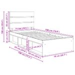 Casa si Gradina - Mobilier - Paturi si accesorii - Paturi - Cadru de pat Stejar fumuriu 75 x 190 cm Lemn de pin masiv - Infinity.ro