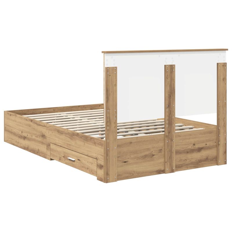Casa si Gradina - Mobilier - Paturi si accesorii - Paturi - Cadru de pat Stejar Artizanal 120 x 190 cm Lemn compozit - Infinity.ro