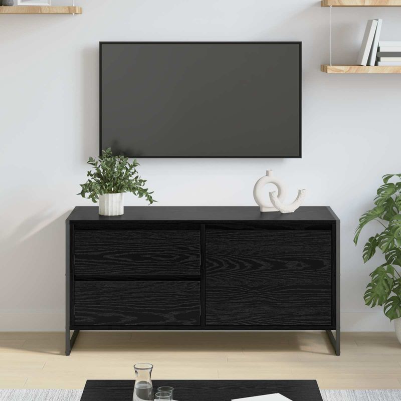 Casa si Gradina - Mobilier - Comode si corpuri - Comode - Cabinet TV Stejar Negru 100 x 36 x 49.5 cm Lemn compozit - Infinity.ro