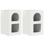 Casa si Gradina - Mobilier - Comode si corpuri - Noptiere - Noptiera 2 pcs Alb lucios 29.5 x 35 x 50 cm Lemn compozit - Infinity.ro