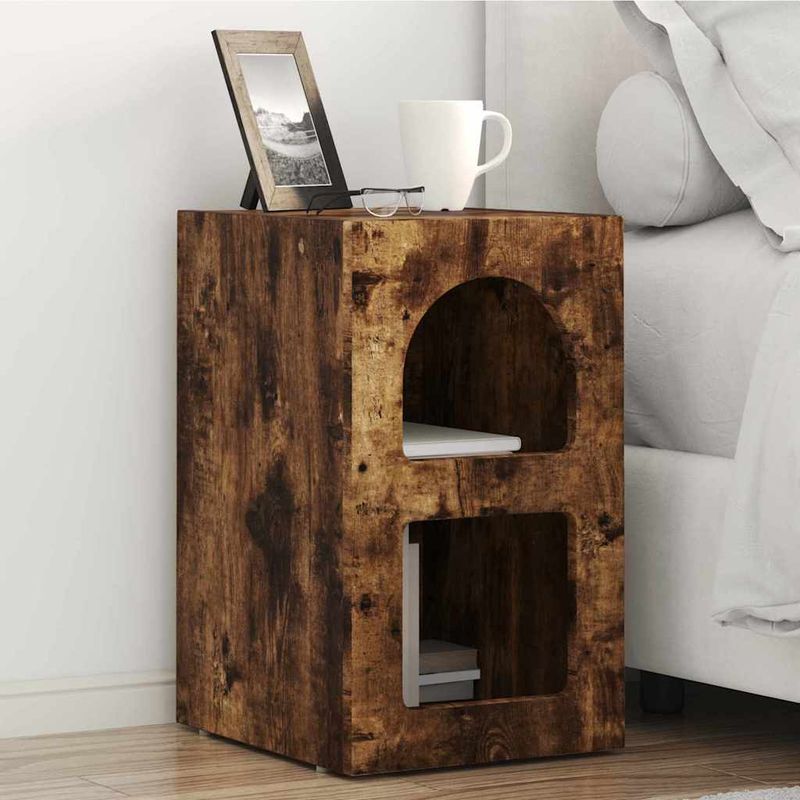 Casa si Gradina - Mobilier - Comode si corpuri - Noptiere - Noptiera Stejar fumuriu 29.5 x 35 x 50 cm Lemn compozit - Infinity.ro