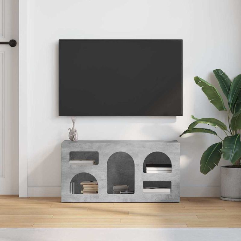 Casa si Gradina - Mobilier - Comode si corpuri - Comode - Cabinet TV Gri din beton 80 x 35 x 40 cm Lemn compozit - Infinity.ro